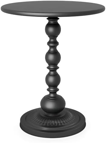 Metal Small End Table,Vintage Matte Black Round Side Table Nightstand for Bedside or Sofa,Small A... | Amazon (US)