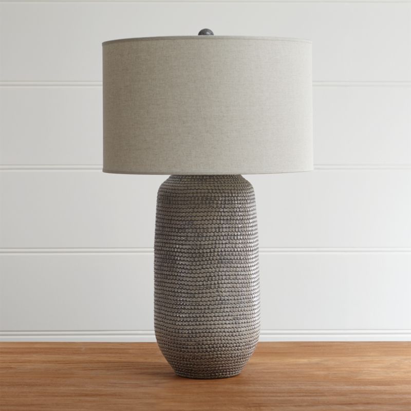 Cane Grey Ceramic Table Lamp Bedroom Lighting + Reviews | Crate & Barrel | Crate & Barrel