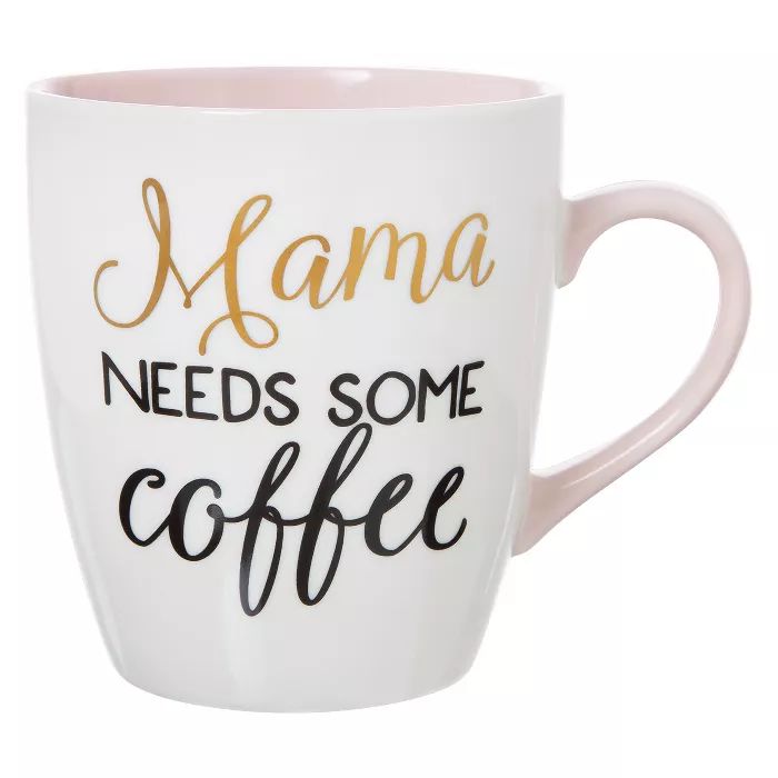 27oz Stoneware Mama Needs Some Coffee Mug White/Pink - Threshold™ | Target