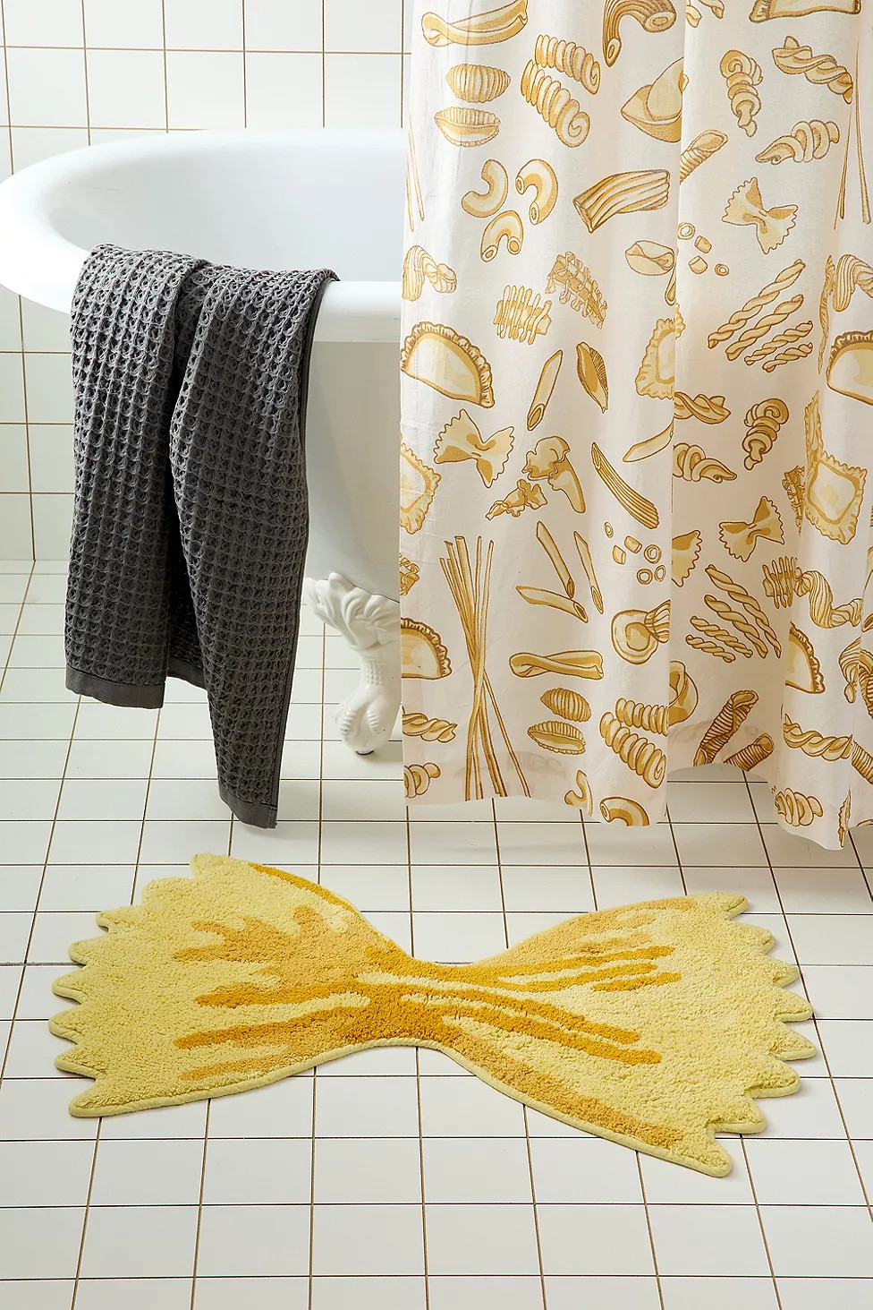 Bow Tie Pasta Bath Mat | Urban Outfitters UK
