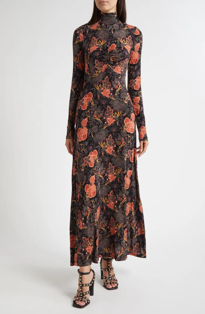 Koa Allover Print Long Sleeve Jersey Dress | Nordstrom
