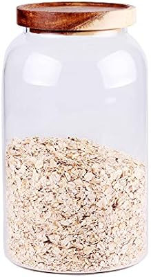 Large Glass Food Canisters, 93 FL OZ(2750ml) Kitchen Serving Stoarge Container with Airtight Bamb... | Amazon (US)