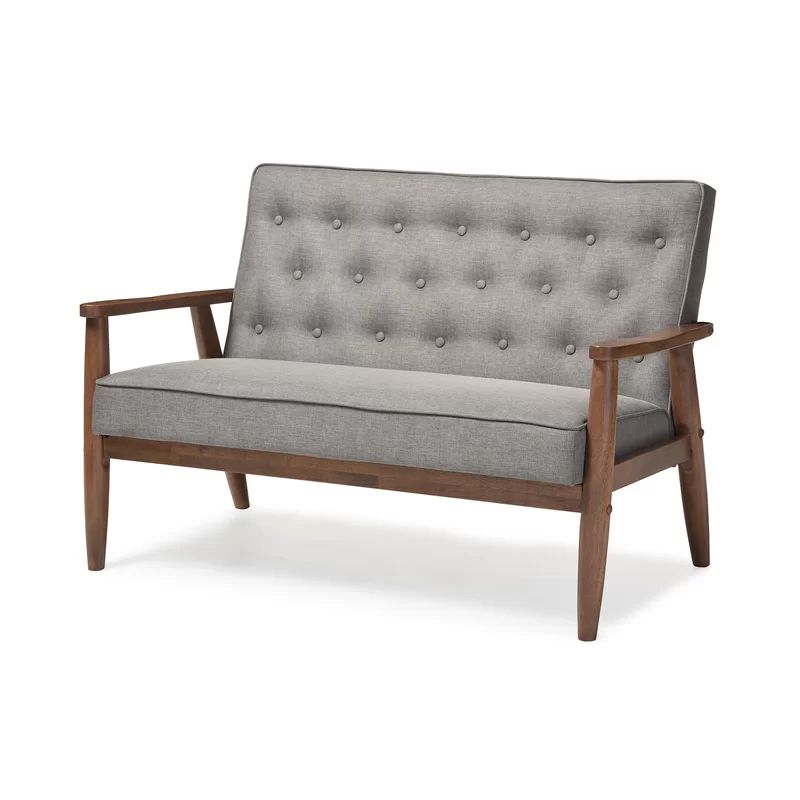 Zoee 48.95" Wide Faux Leather Square Arm Loveseat | Wayfair North America