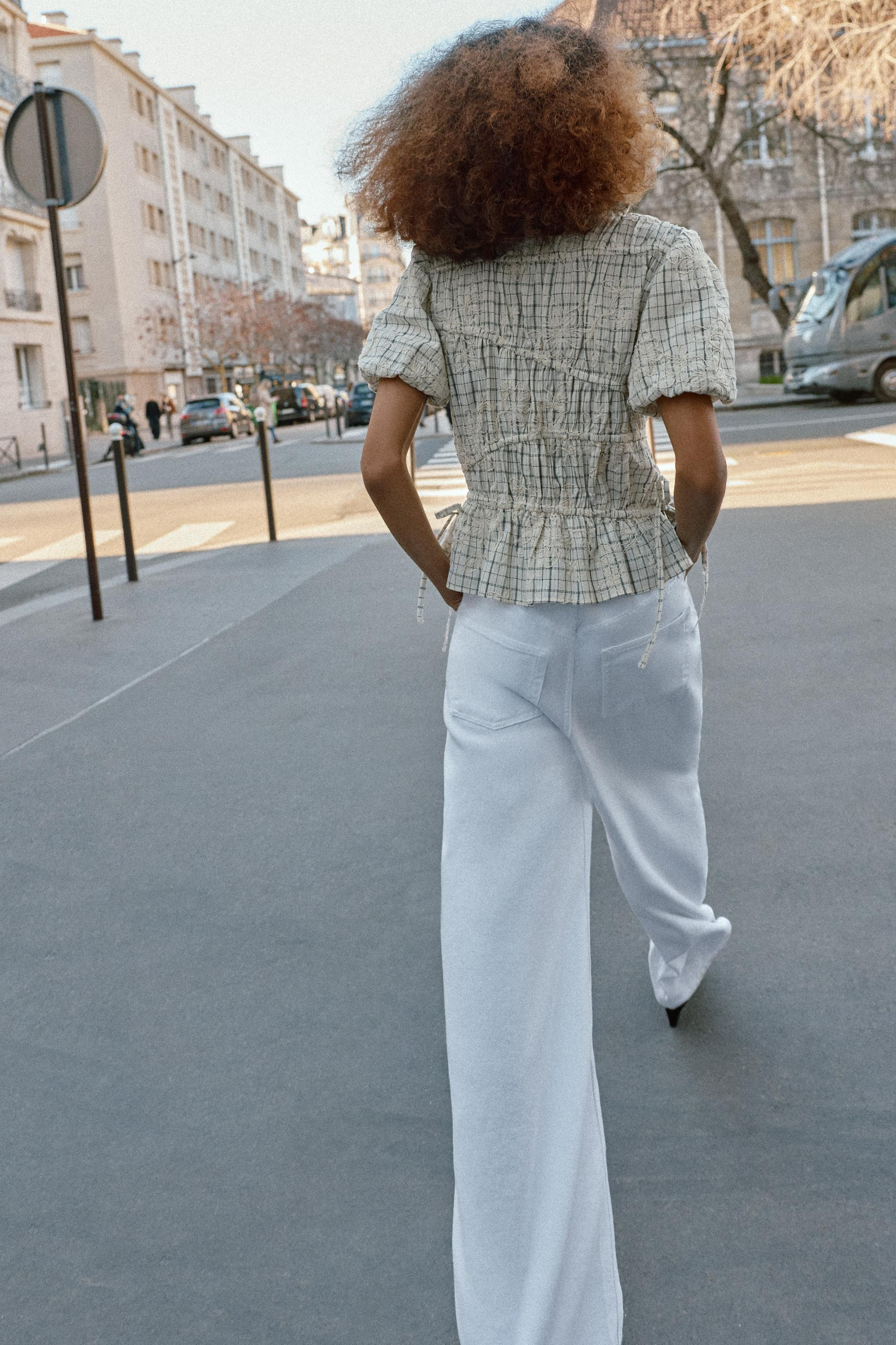 EMBROIDERED PLAID BOW TOP | Zara US