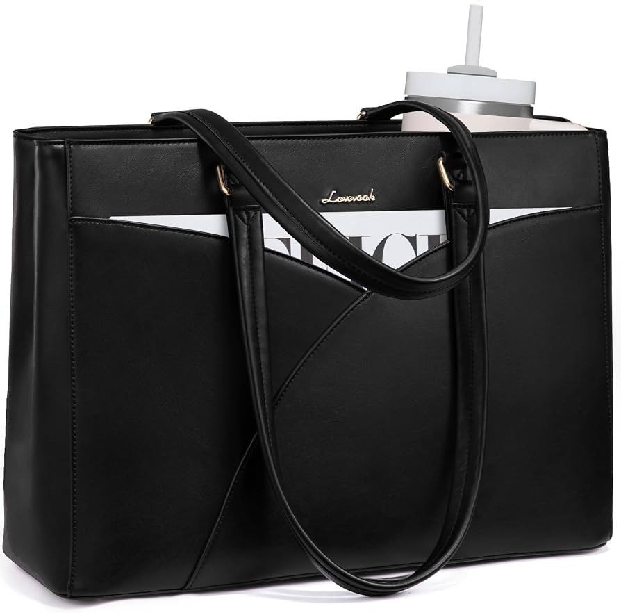 LOVEVOOK Laptop Bag for Women Laptop Tote Bag,15.6 Inch Black | Amazon (US)