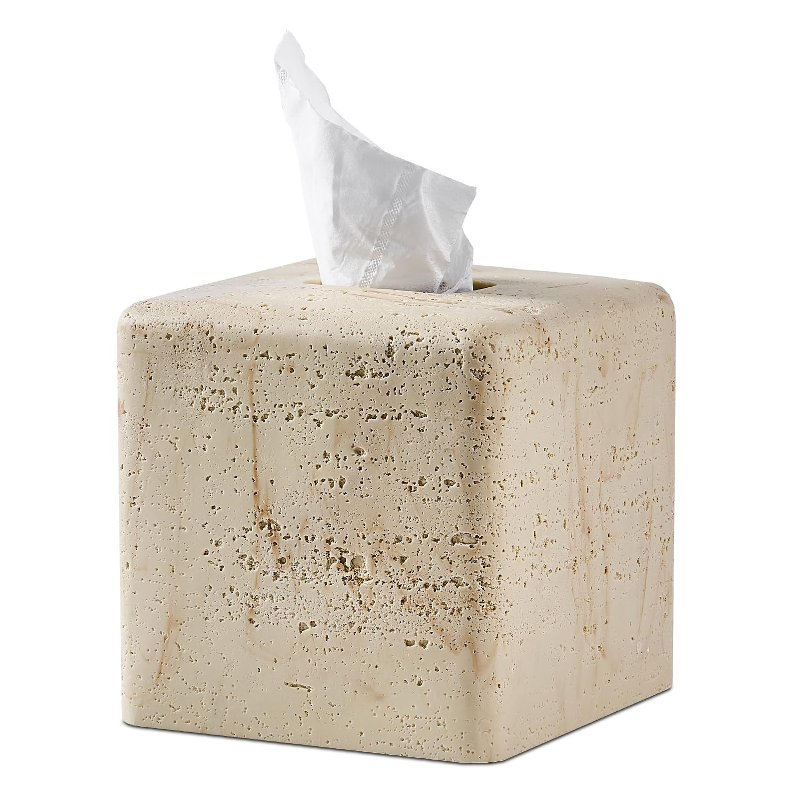 Natural Travertine Textures Tissue Box Cover Square for Home Decor,Resin Heavy Tissue Box Holder ... | Amazon (US)