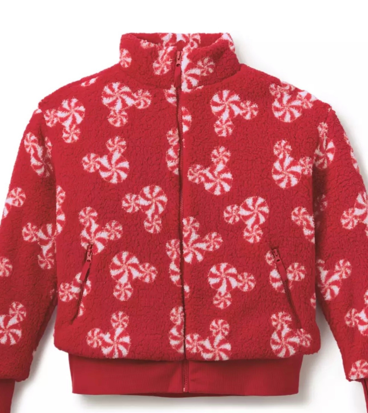 Mickey Mouse Icon Peppermint Swirl Sherpa Fleece Zip Jacket for Women Disney 