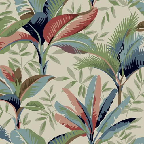 York Summerhouse Savanna Blue/Beige Wallpaper | DecoratorsBest | DecoratorsBest