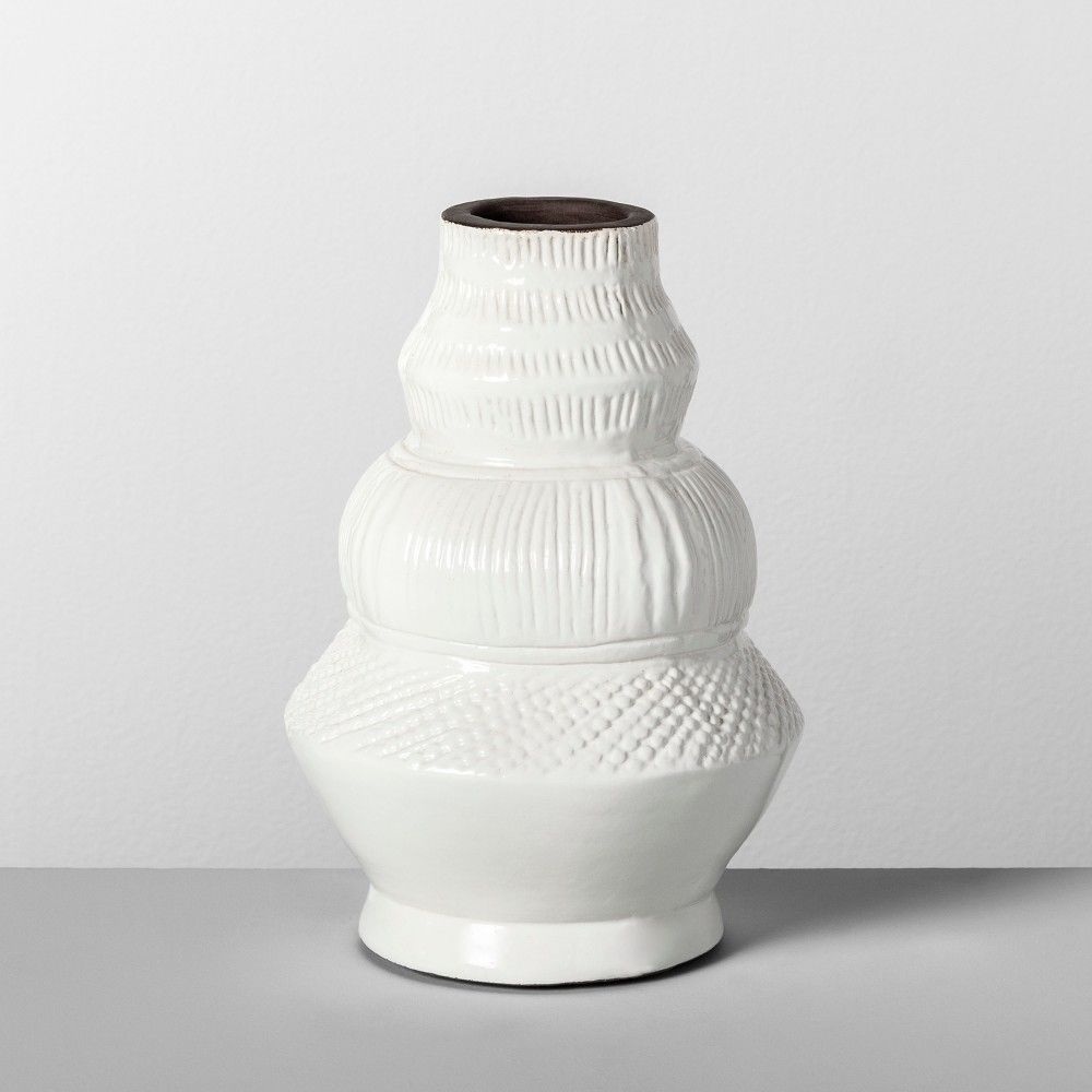 9"" x 6.2"" Etched Terra Cotta Vase White - Opalhouse | Target