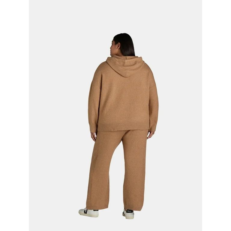 Time and Tru Women's and Women's Plus Hoodie Pullover and Pants Sweater Set, 2-Piece, Sizes XS-4X | Walmart (US)