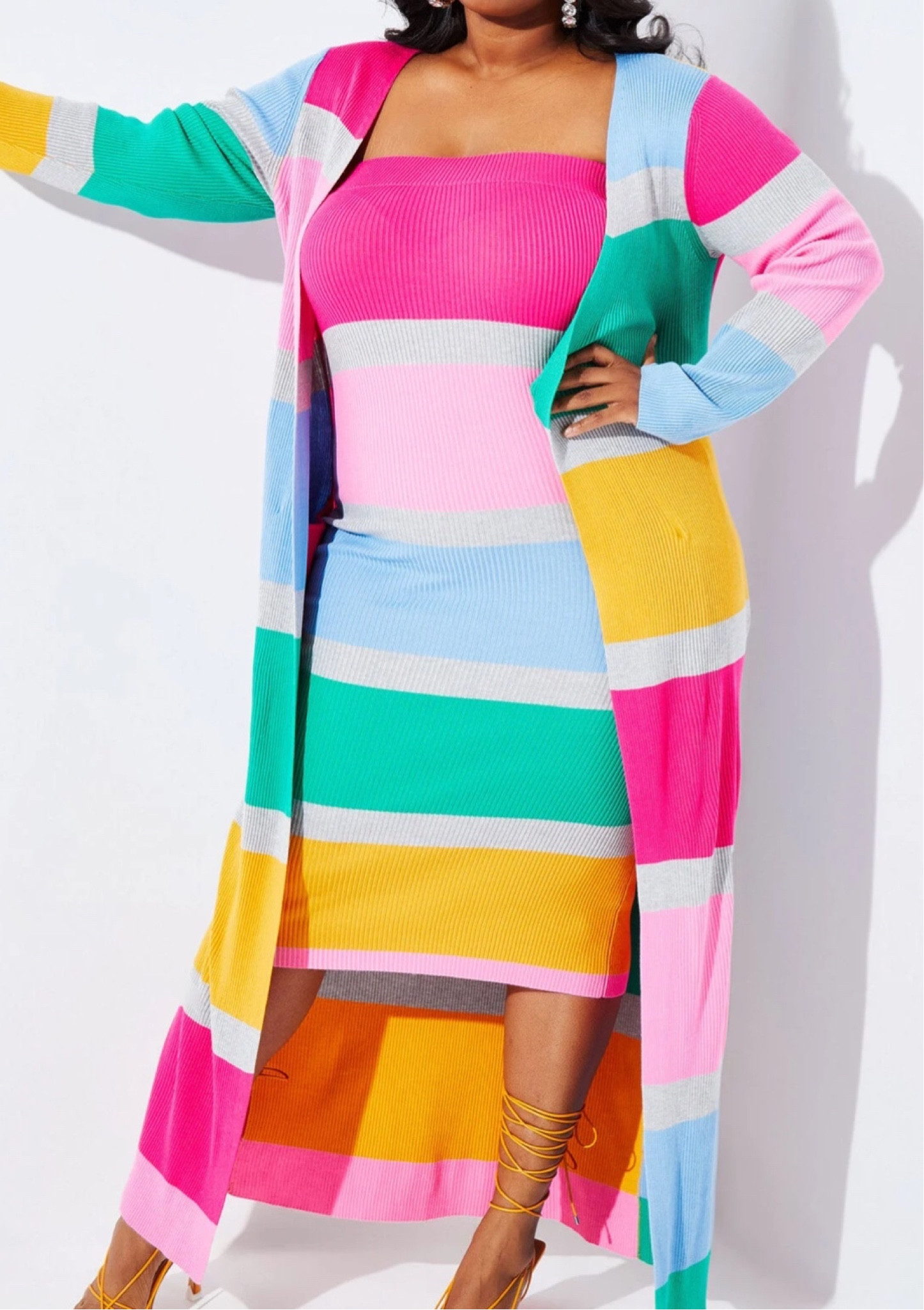 Striped sweater set 💕 #stripes #sweater 

#LTKcurves #LTKfit #LTKSeasonal