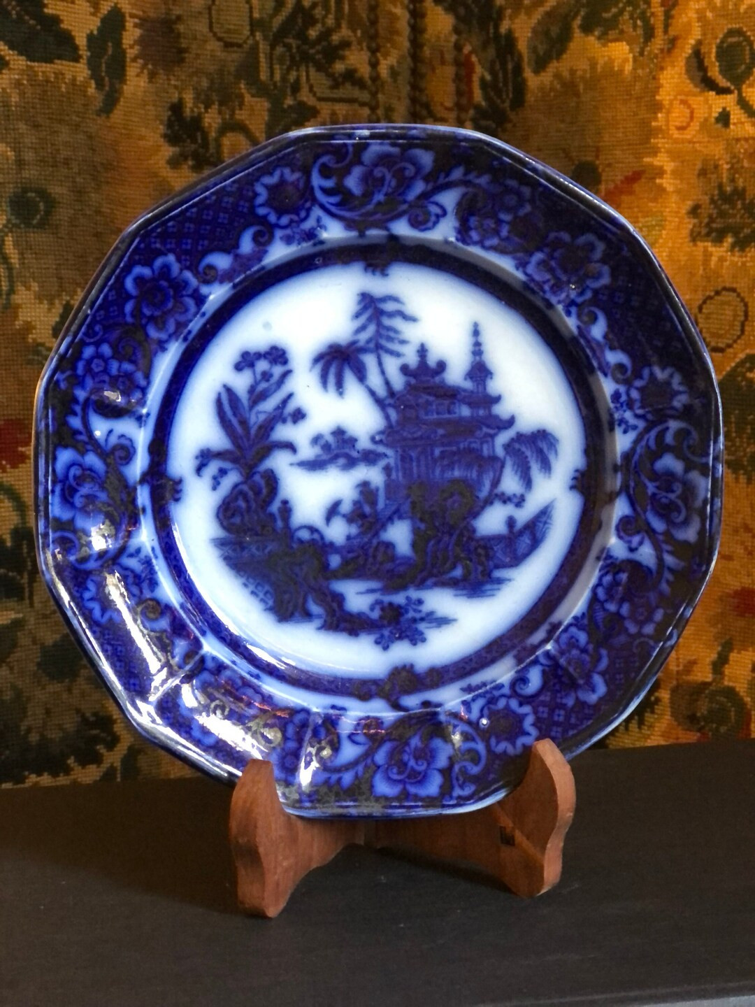 Antique Flow Blue CHEN SI 9.25in Dinner Plate circa 1812-1836 | Etsy (US)