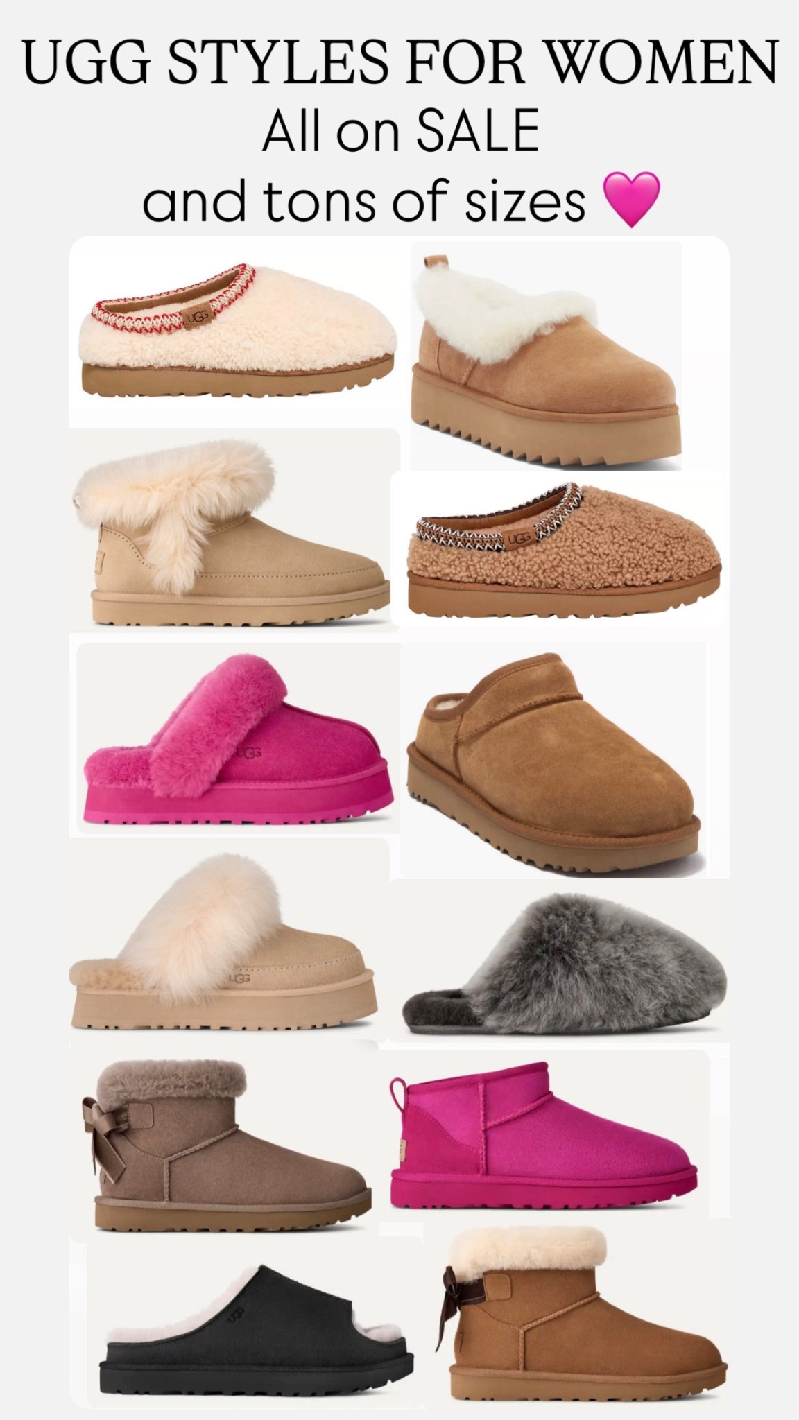 UGG STYLES FOR WOMEN ON SALE 🩷 still on sale and I made sure that there were tons of sizes available!! 

#LTKFindsUnder100 #LTKSaleAlert
