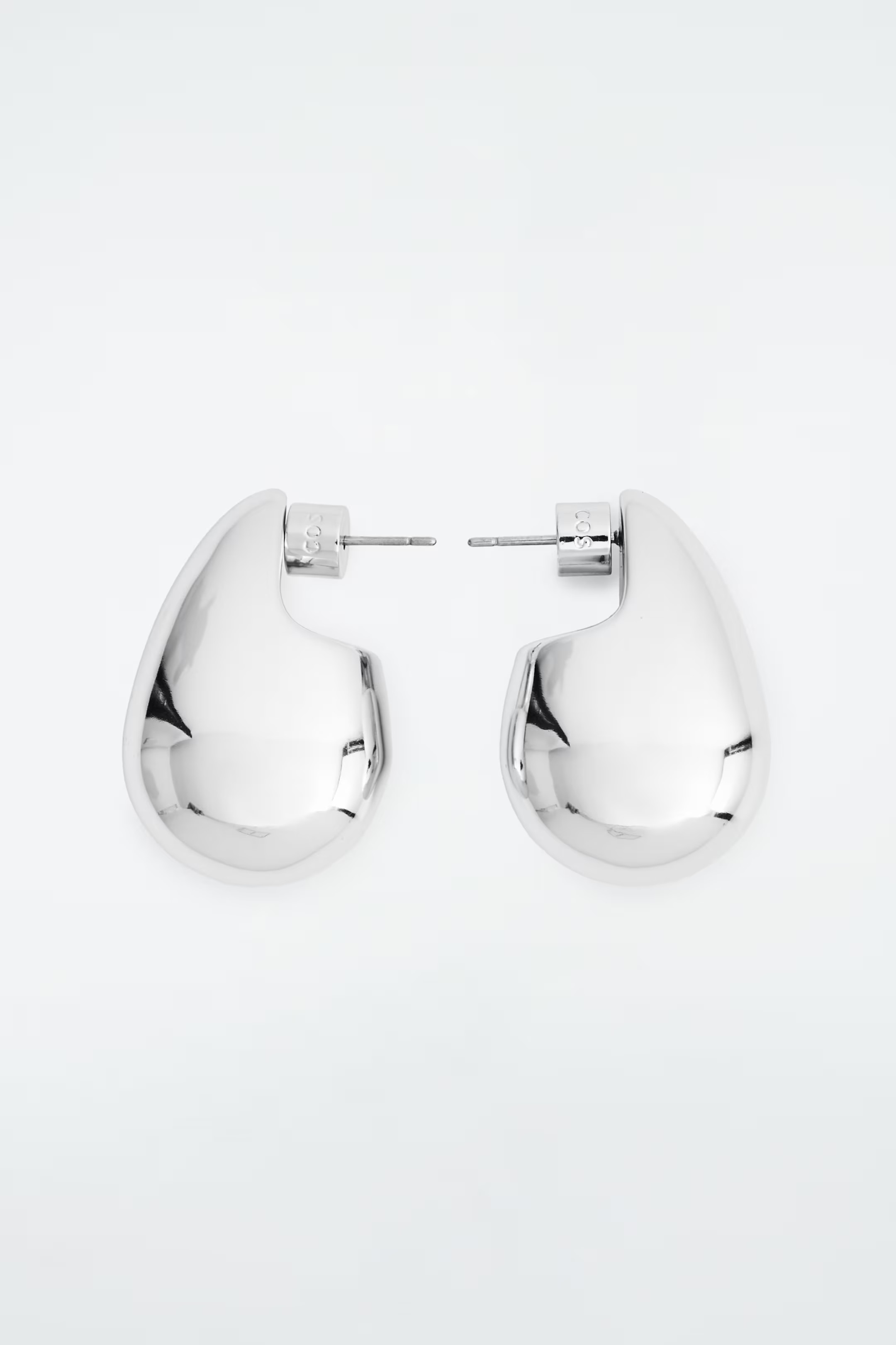 OVERSIZED CHUNKY DROPLET EARRINGS - SILVER | COS UK