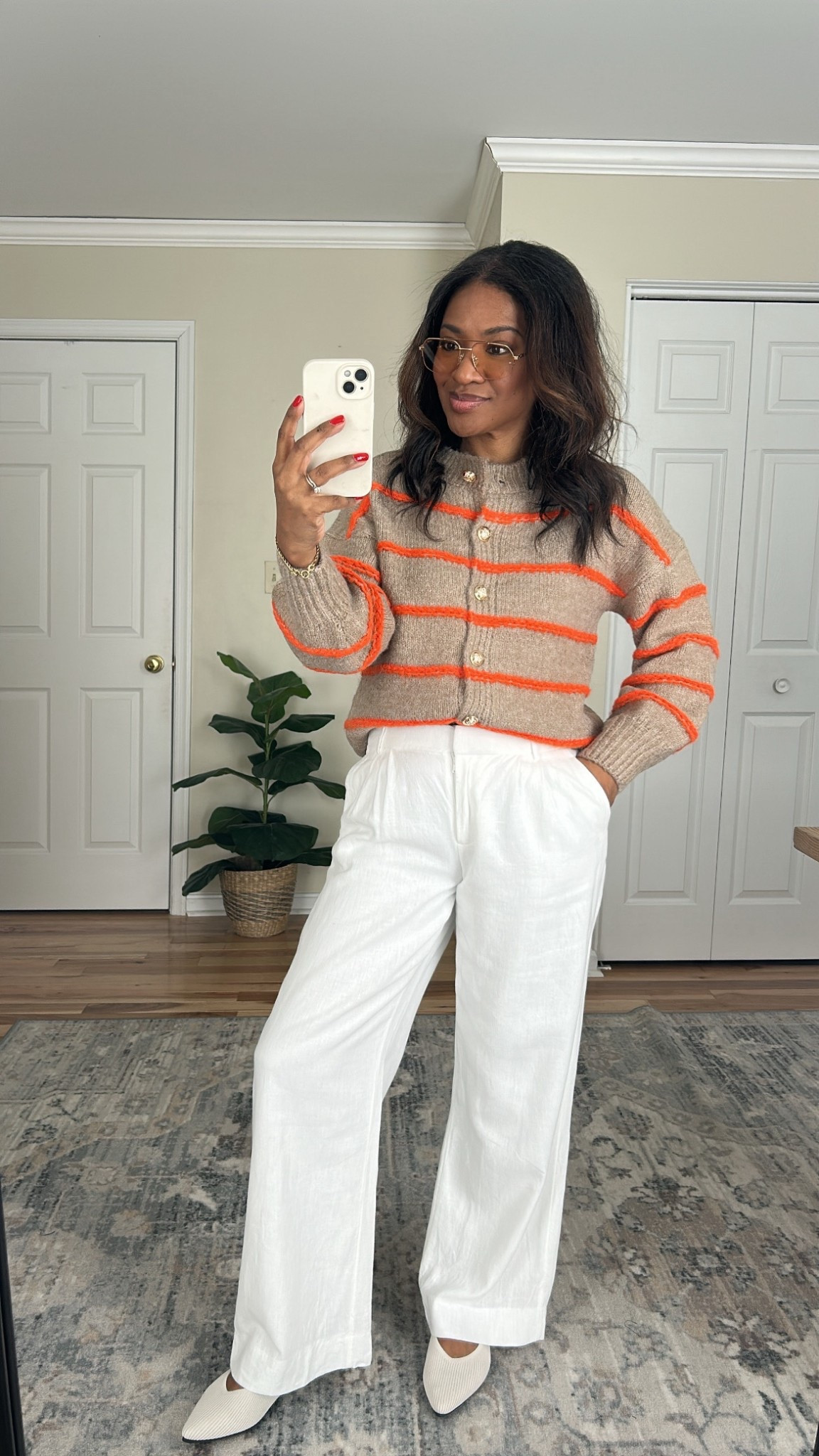 Love this sweater! Wearing it in a medium. Linking similar linen pants too 

#ltkootd #ltkover40