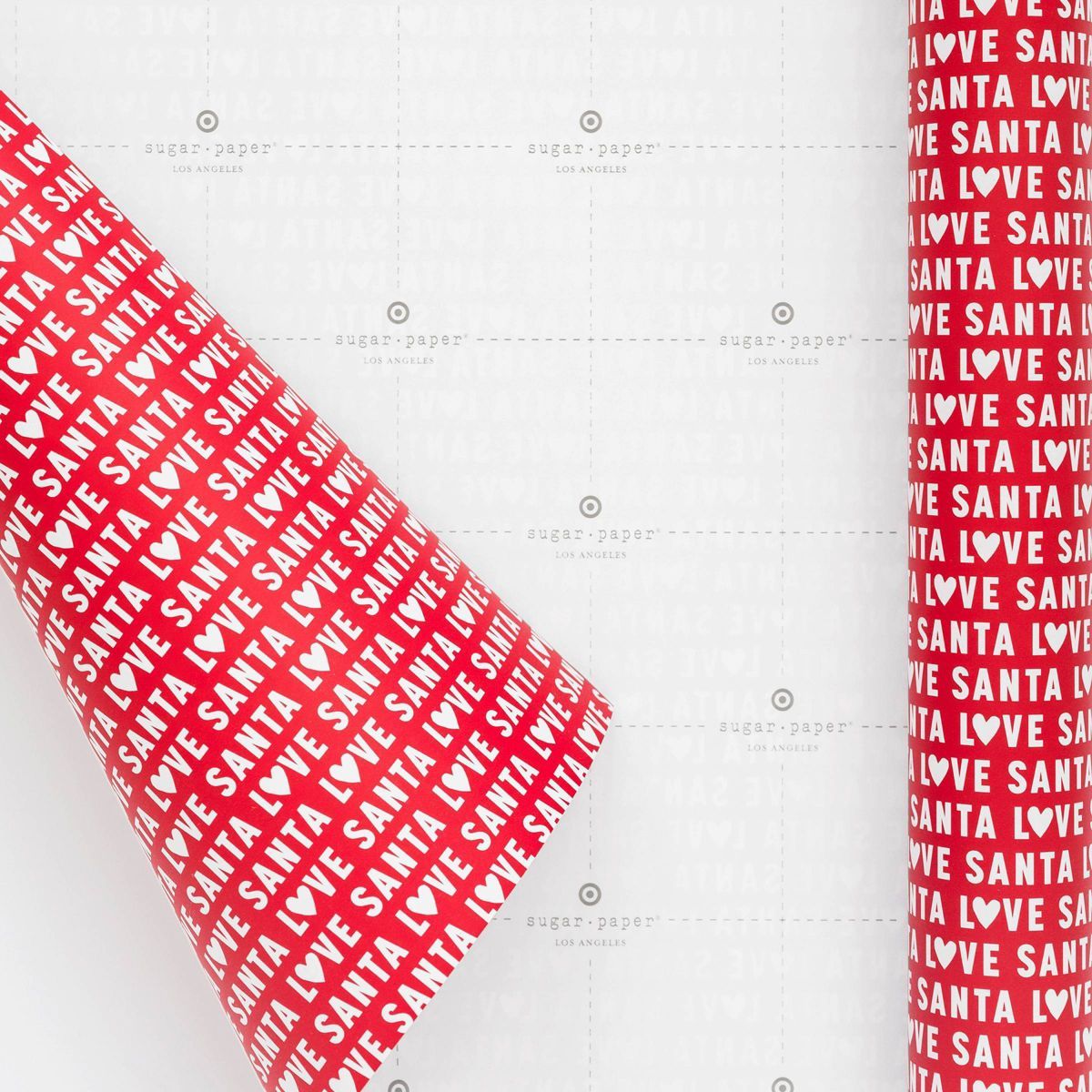 25 sq ft 'Love Santa' Gift Wrap Red/White - Sugar Paper™ + Target | Target