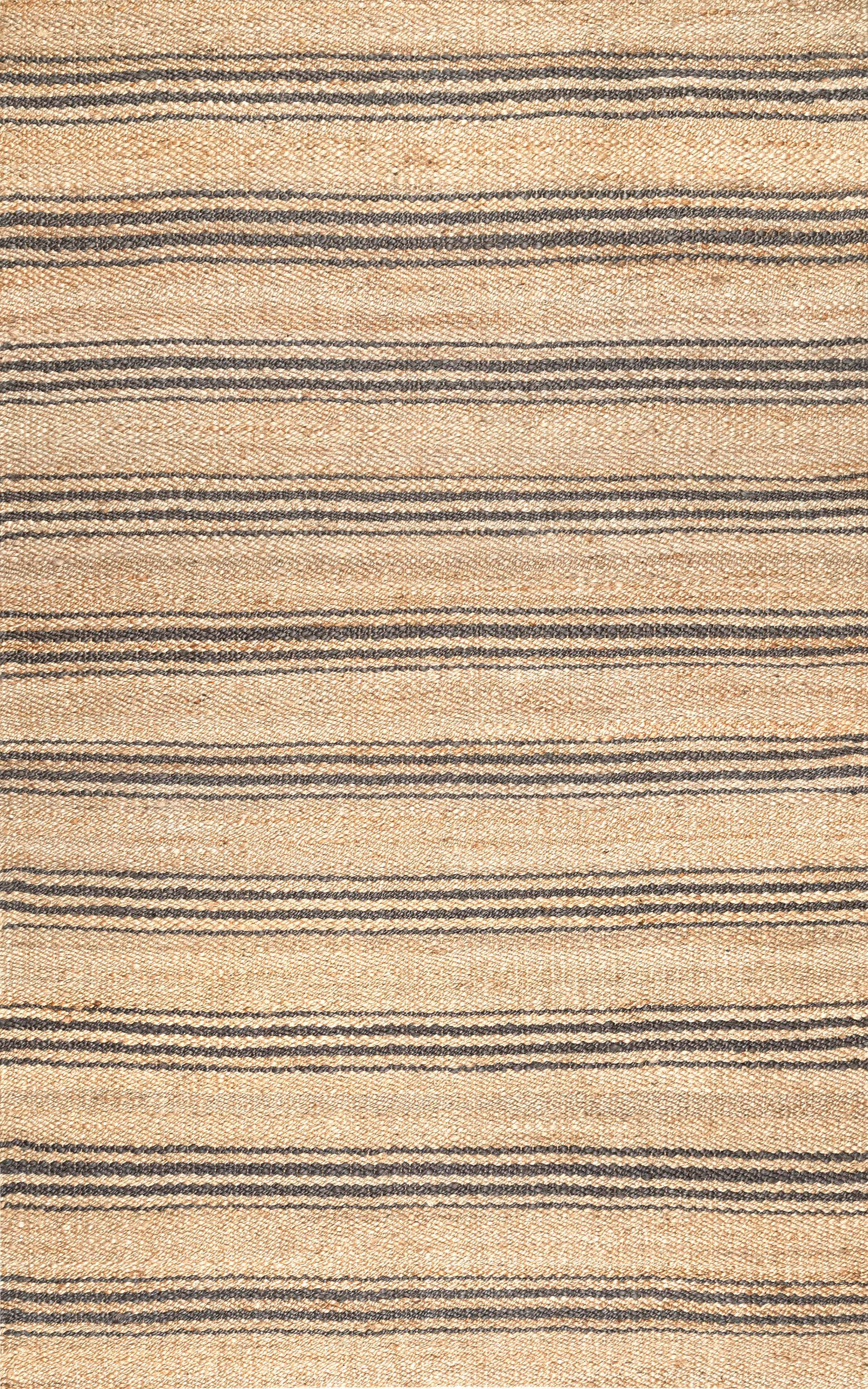 Color: NaturalSycamore Striped Jute Rug | Natural Natural swatchShape: SquareRectangleRunnerRound... | Rugs USA