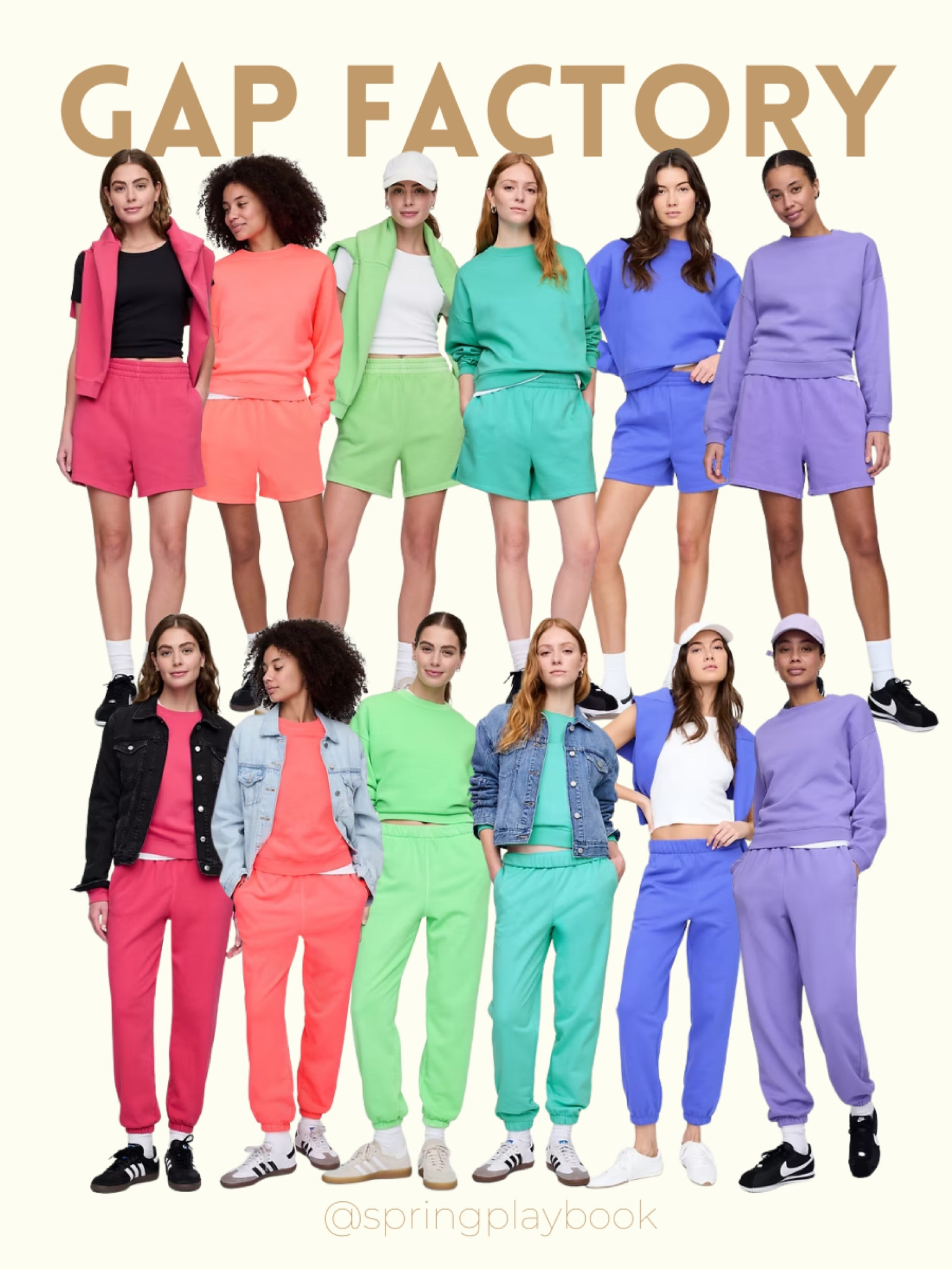 Sweat separates from Gap Factory!

Some of these colors will not be as bright in person. I placed an order!

Light Purple - Light Sp/Su
Peri Blue - All
Aqua - Light & Warm Sp
Green - HOC Mint Green
Coral pink (neon) - Warm & Clear Sp
Hot pink - Clear Sp

You can DM me on instagram if you want to see swatches

#createdcolorful #createdcolorfulspring #hocspring #tcispring #pcaspring #lightspring #warmspring #truespring #brightspring #clearspring #paintboxspring #bluespring

#LTKMidsize #LTKActive #LTKSaleAlert