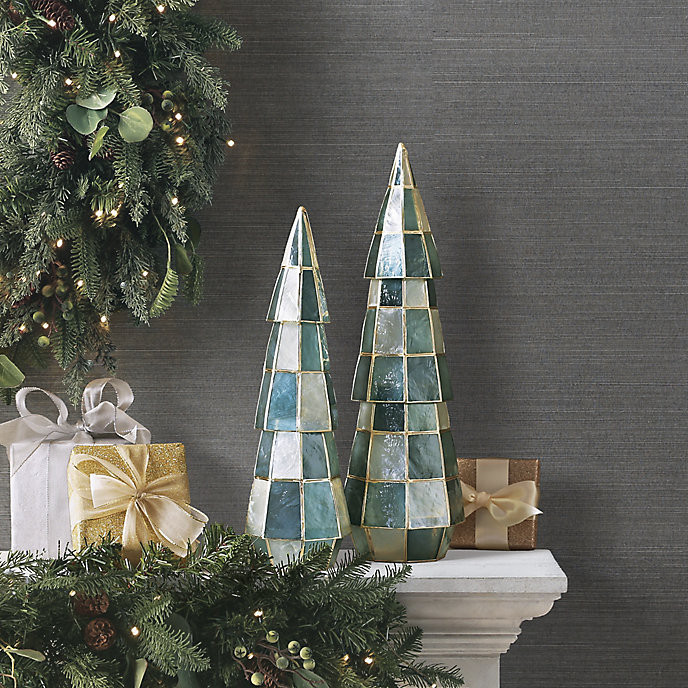 Snowy Seaside Capiz Decorative Tree | Frontgate