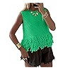 Saodimallsu Womens Crochet Crop Tank Tops Sleeveless Fringe Crew Neck Trendy Boho Knit Summer Swe... | Amazon (US)