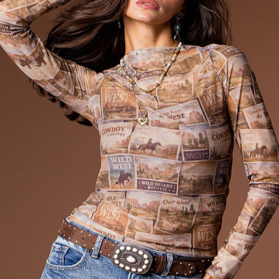 Western Mesh Top | Buckle