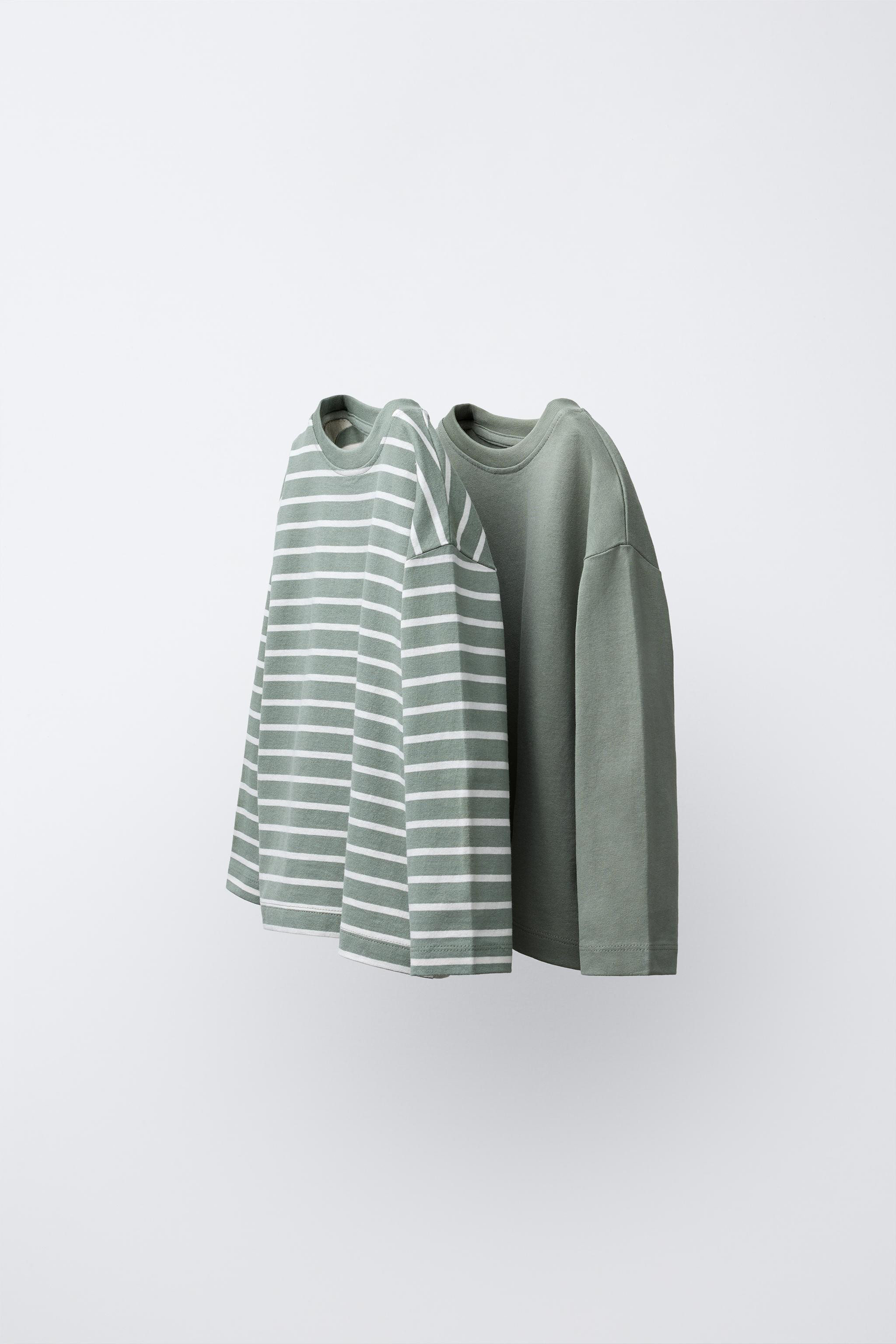 TWO-PACK OF SOLID AND STRIPED T-SHIRTS | Zara US