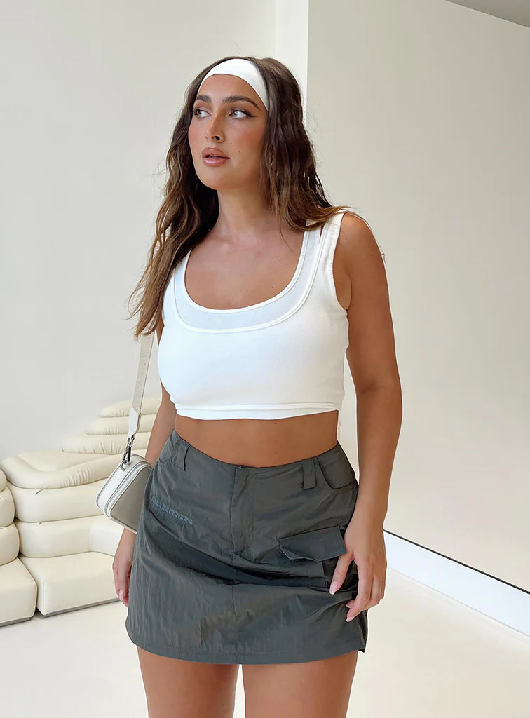 Wolf Cargo Mini Skirt Charcoal | Princess Polly US