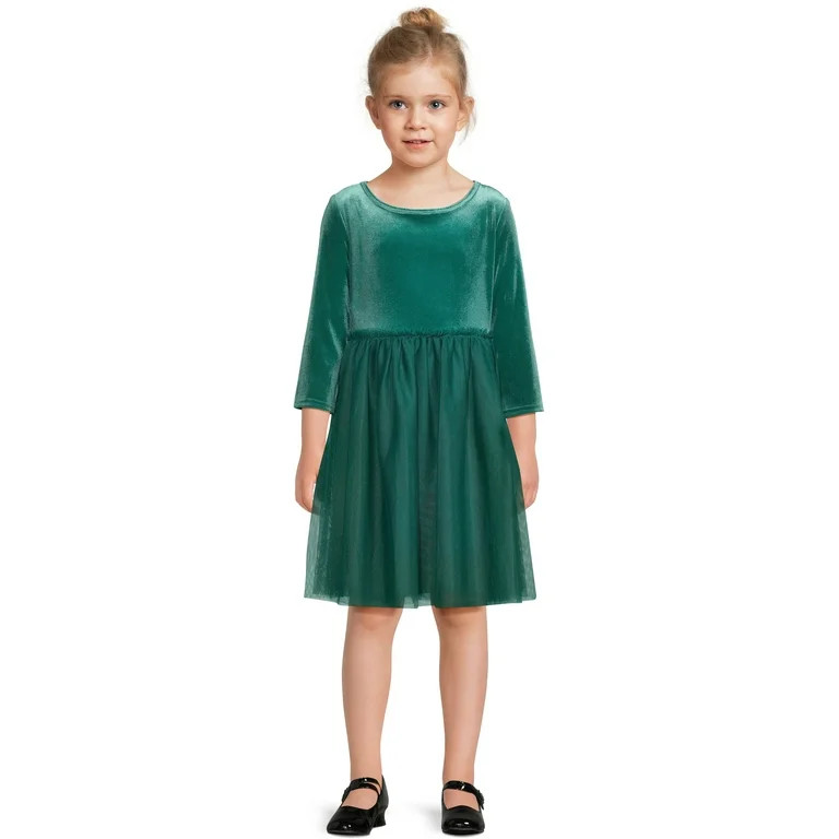 Wonder Nation Girls Velvet Top Tutu Dress, Sizes 4-18 & Plus | Walmart (US)