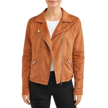 JASON MAXWELL - Jason Maxwell Women's Faux Suede Moto Jacket - Walmart.com | Walmart (US)