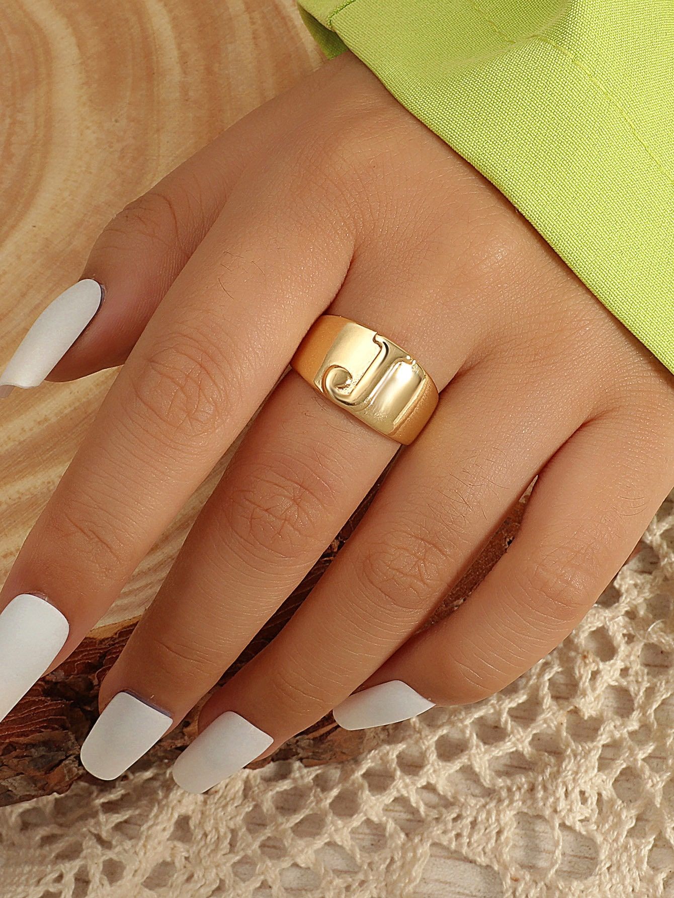 Letter Design Cuff Ring | SHEIN