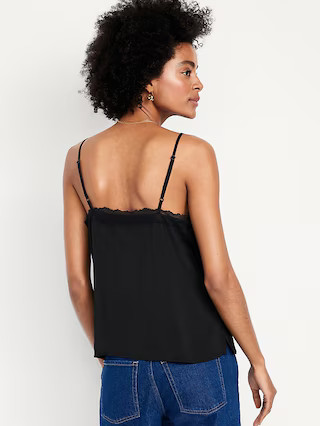 Lace-Trim Satin Cami Top | Old Navy (US)