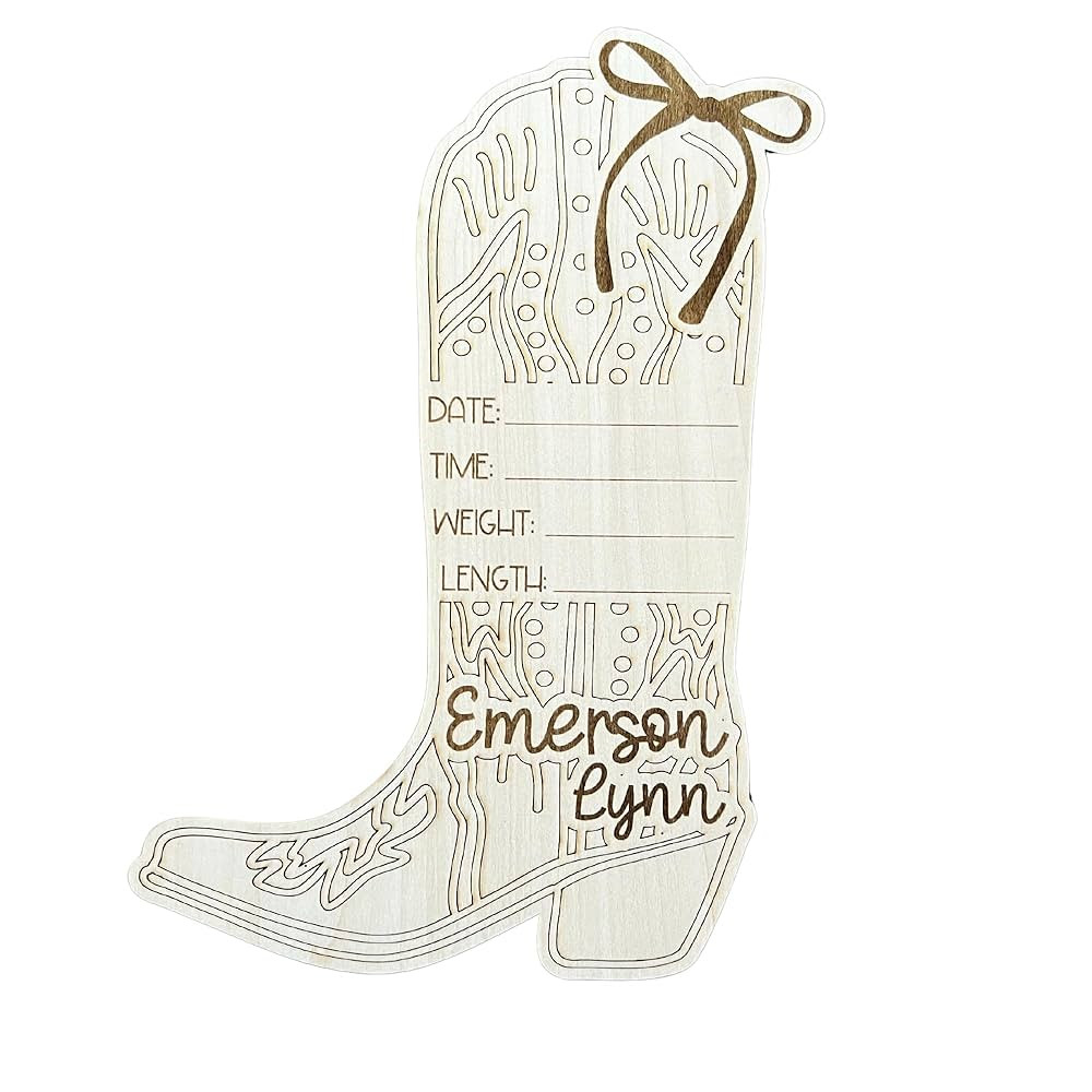 Western Baby Name Sign - Newborn Name Sign - Birth Announcement - Birth Stats Sign - Hospital Sig... | Amazon (US)