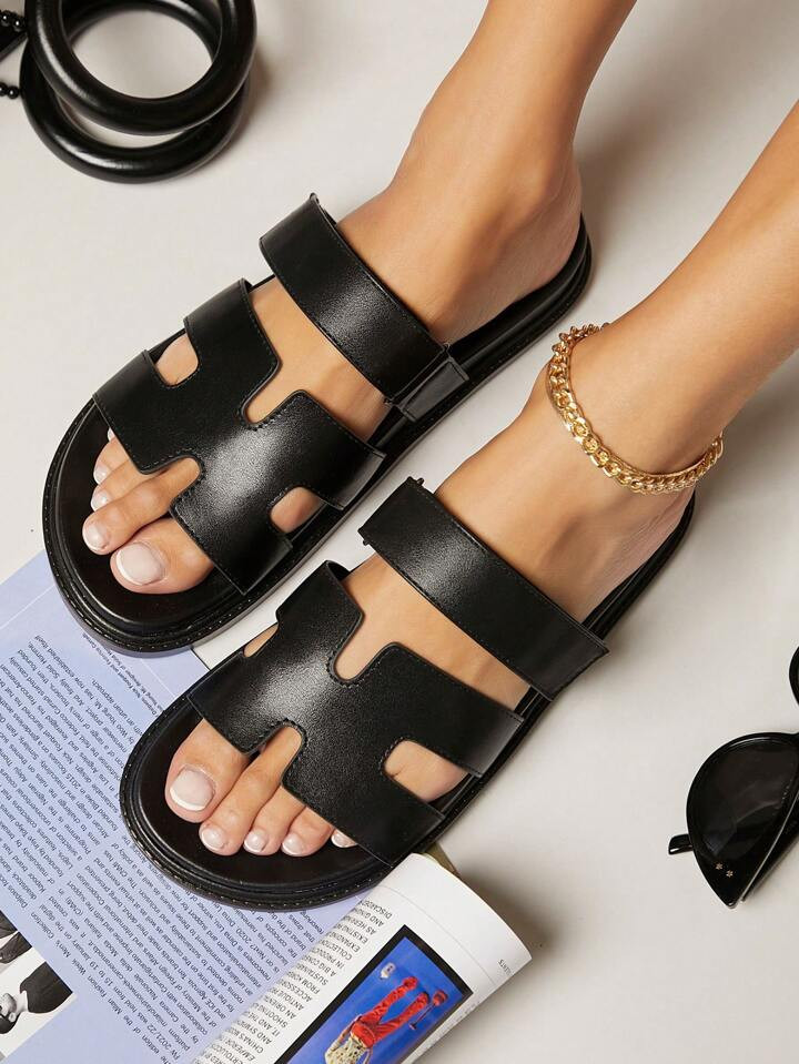 Open Toe Slip-On Sliders | SHEIN
