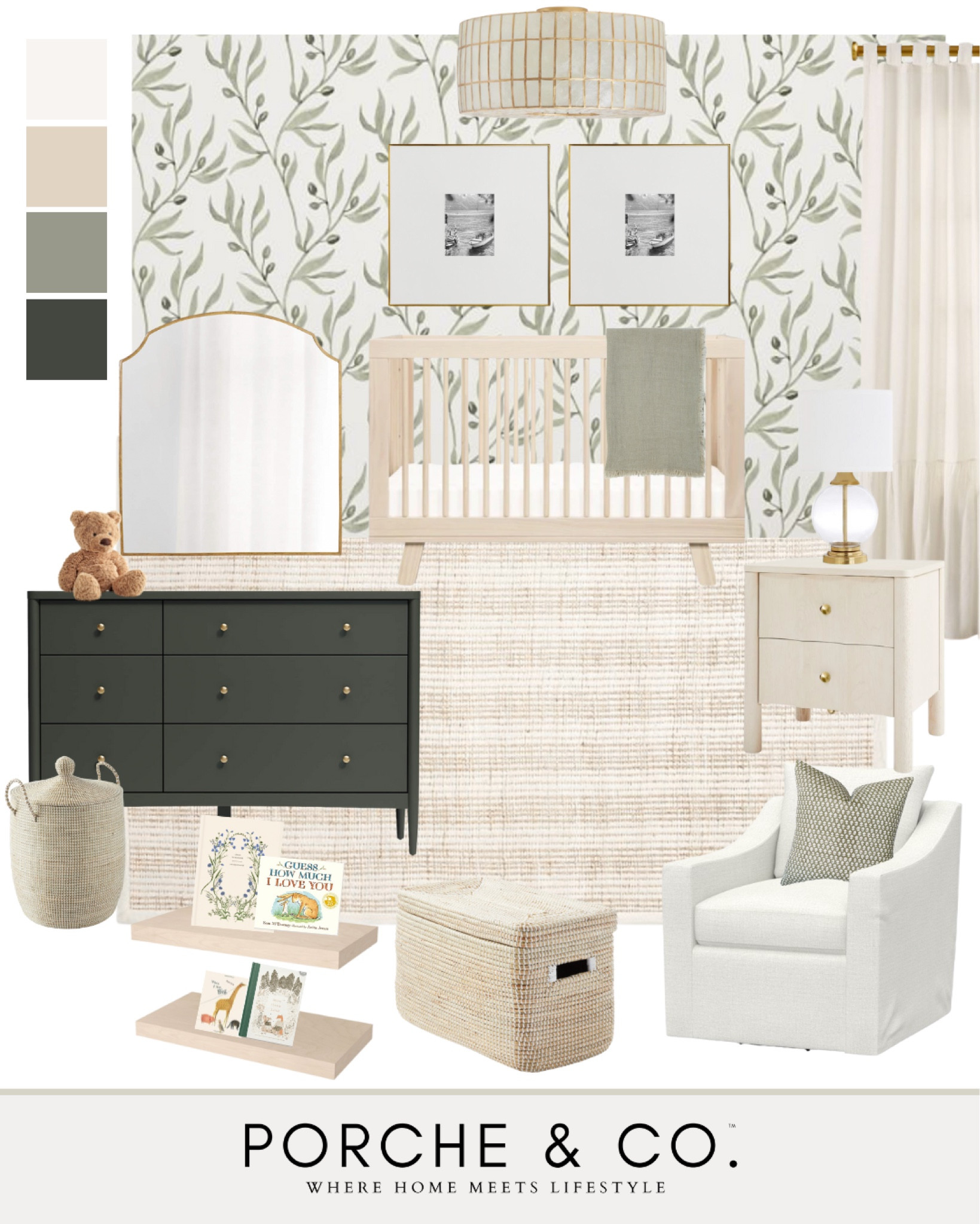 Nursery design, nursery inspo, nursery mood board, green nursery, baby girl nursery, gender neutral nursery #moodboard

#LTKbaby #LTKstyletip #LTKhome