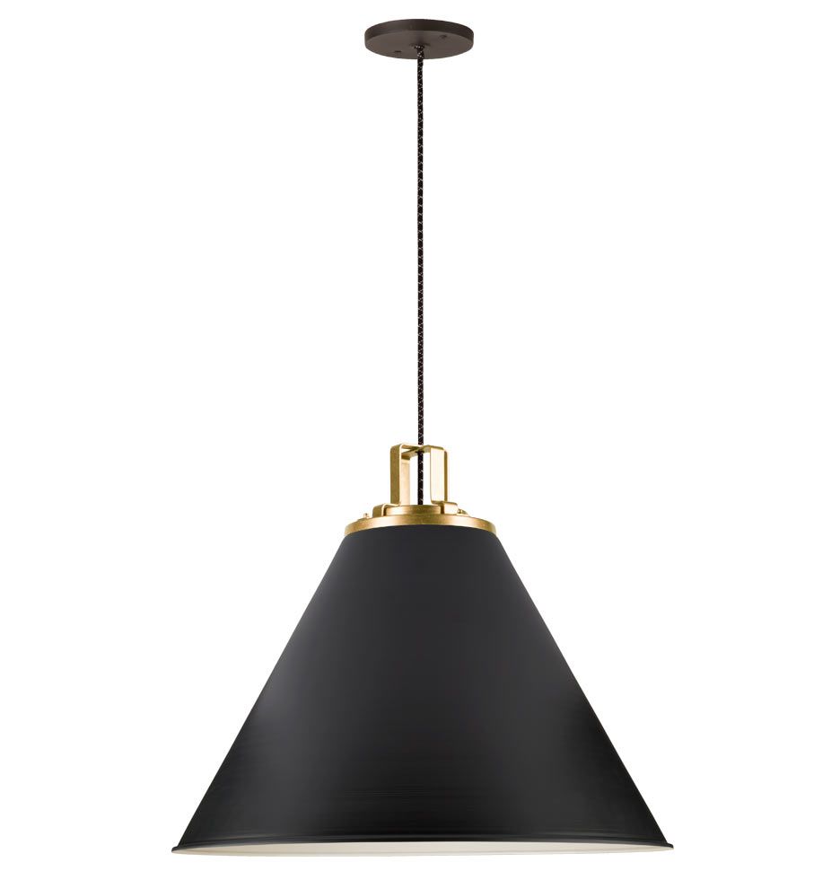 Butte 24" Cone Aged Brass Pendant | Rejuvenation