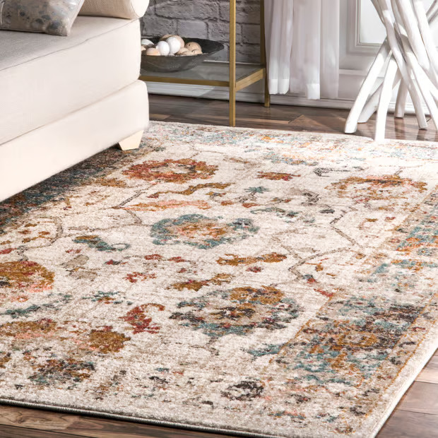 Beige Vintage Autumn 7' 10" x 10' Area Rug | Rugs USA