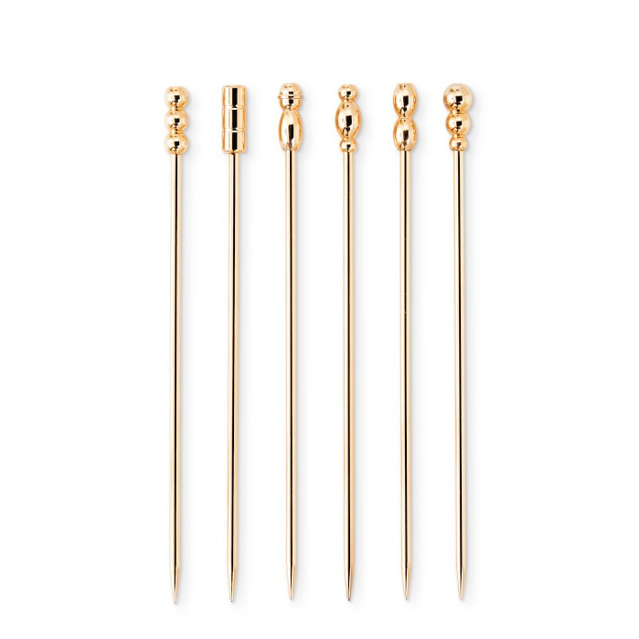 Antique Brass Cocktail Picks, Set of 6 | Williams-Sonoma