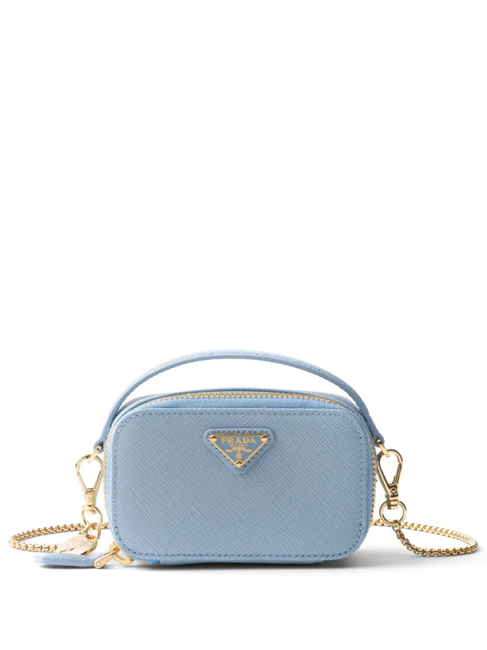Prada Saffiano Leather Mini Bag | Blue | FARFETCH | Farfetch Global