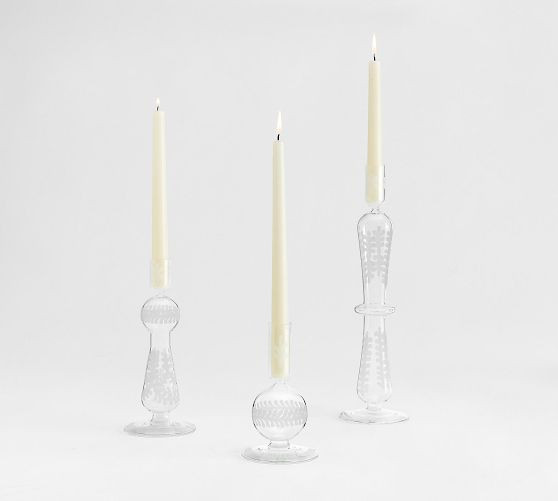Etched Glass Candle Holder | Pottery Barn (US)