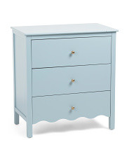 30x28 Scalloped 3 Drawer Accent Table | TJ Maxx