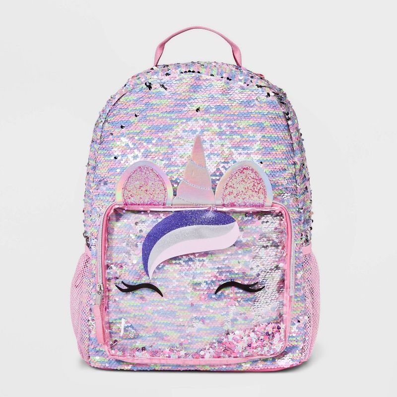 Girls' Flip Sequin Unicorn Backpack - Cat & Jack™ Pink/Purple | Target