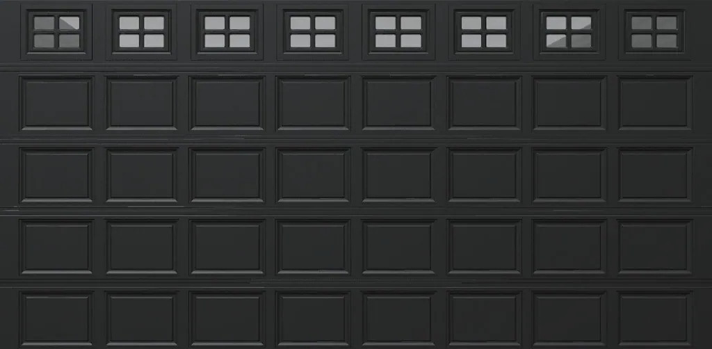 Wayne Dalton Classic Steel Model 8300 16-ft x 8-ft 12.12 R-Value Insulated Black Double Garage Door with Windows one_size | 8300CRBLSTCKI168 | Lowe's