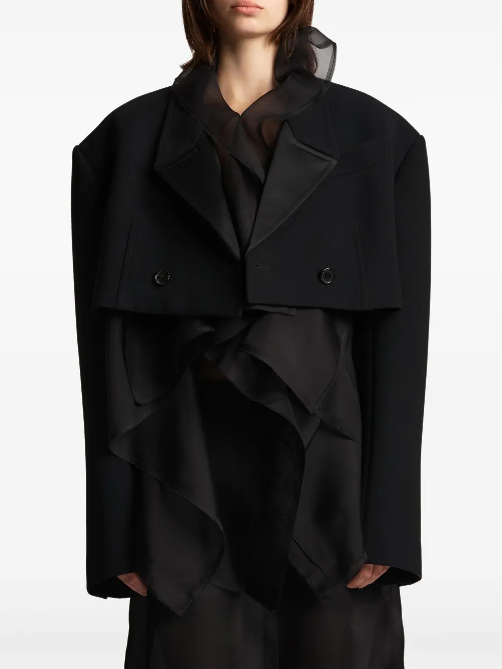 KHAITE Nando double-breasted jacket - Black | Farfetch Global