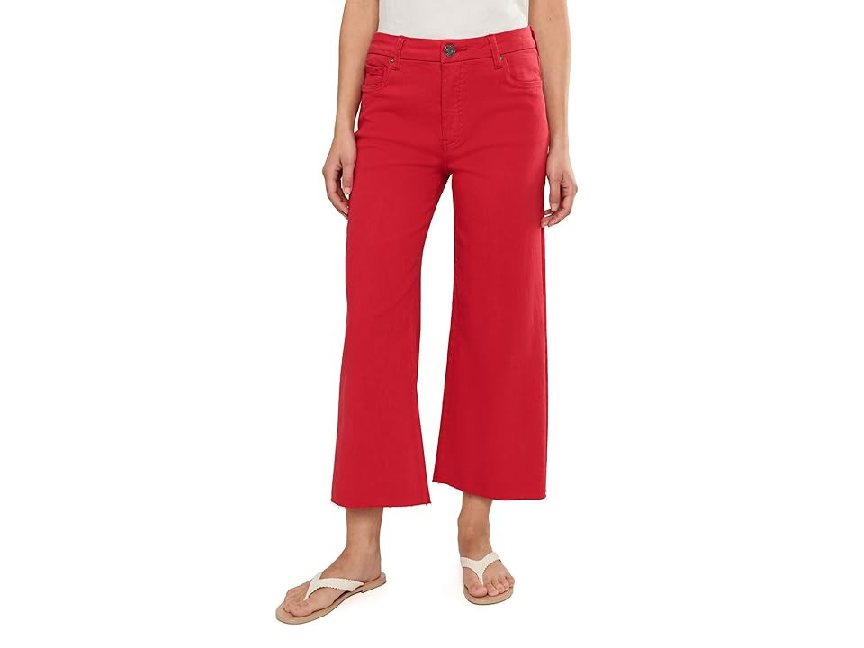 KUT from the Kloth Petite Meg High-Rise Wide Leg Women's Jeans Tomato: 6P 24 | Zappos.com