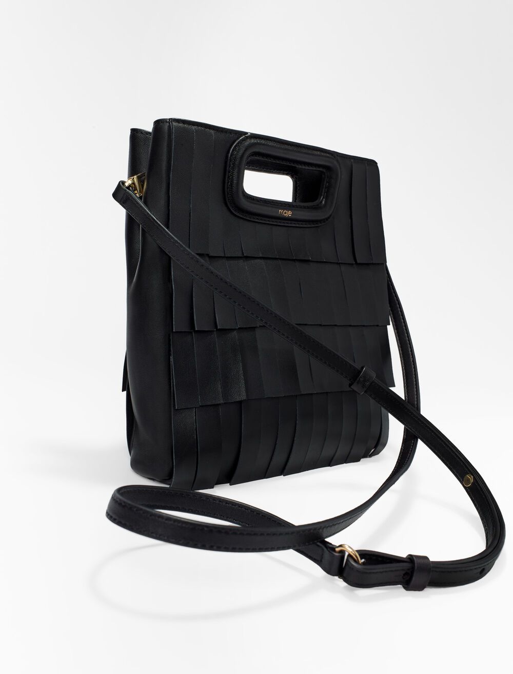 222MPINATA Leather M bag with fringing | Maje EU