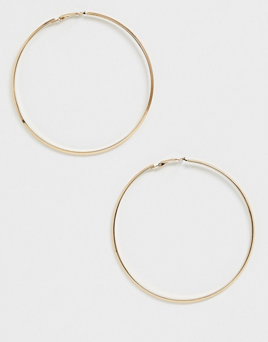 Pieces oversized hoop earring - Gold | ASOS US