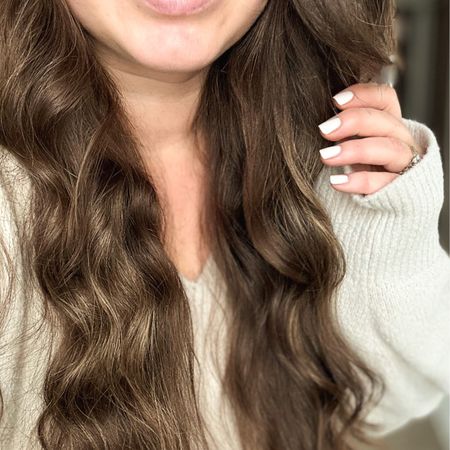 Heatless curls, two weeks in and LOVE them so much. Such a time saver and SO gentle on my hair. 

HOW TO:

Night: I cannot wrap wet bc my hair won’t dry so I put it in fully dry hair. 
Spray a bit of hairspray all over. Brush out. Touch of shine serum on ends to avoid frizz (I have coarse hair so this is what my hair type needs). Then wrap up and sleep overnight. 

Morning: I take out, finger tousle with shine serum all over (again, my hair is coarse so it just soaks up lightweight shine serums), then a light spritz of hairspray (or could use texture spray) to lock in tousled look.

Products linked below. 🤎

Nail color: Portia’s Wit a la dazzle dry. Use code EILERS15 for 15% off  

#LTKbeauty #LTKunder50 #LTKFind