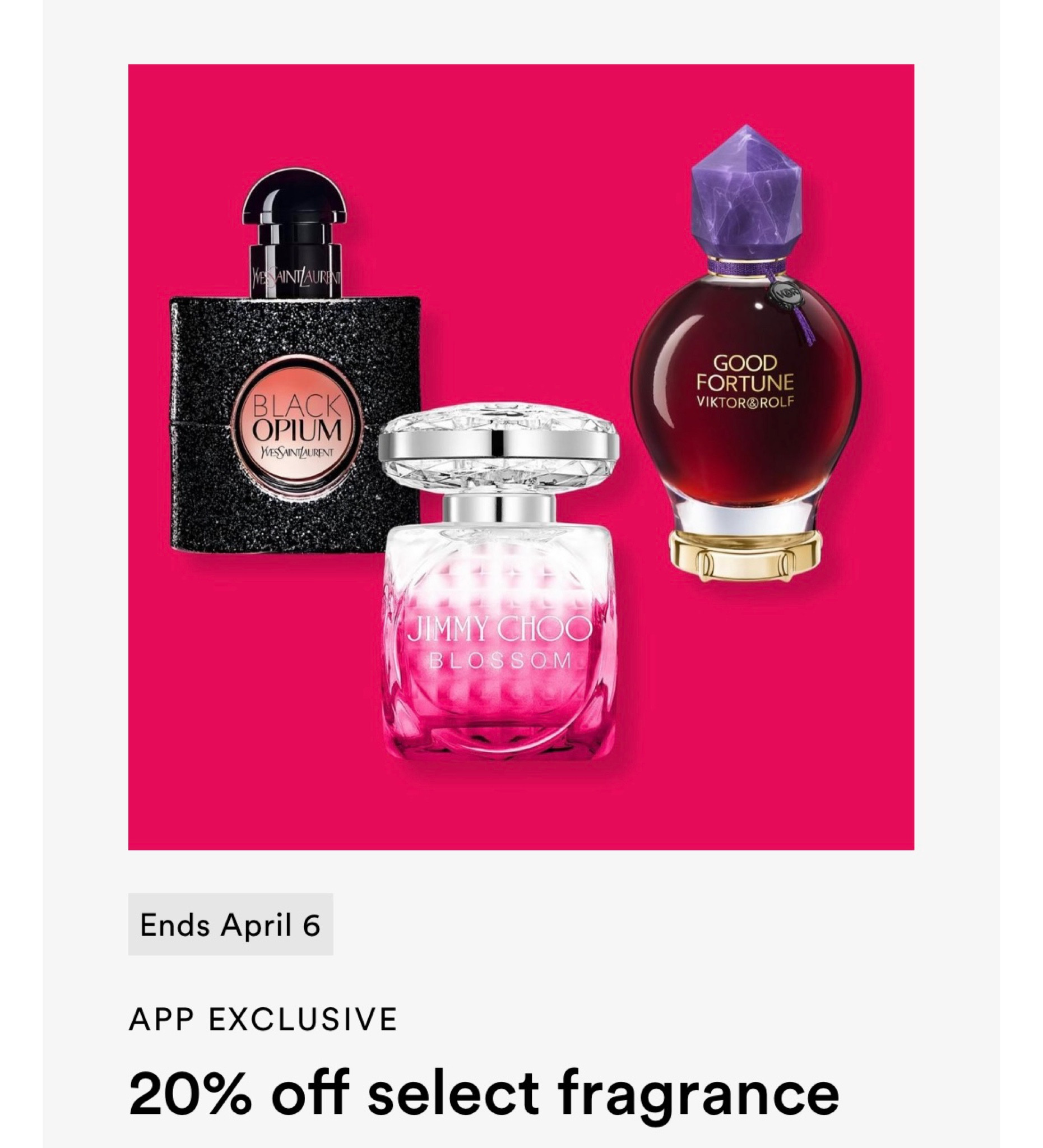 20% off prestige fragrance!