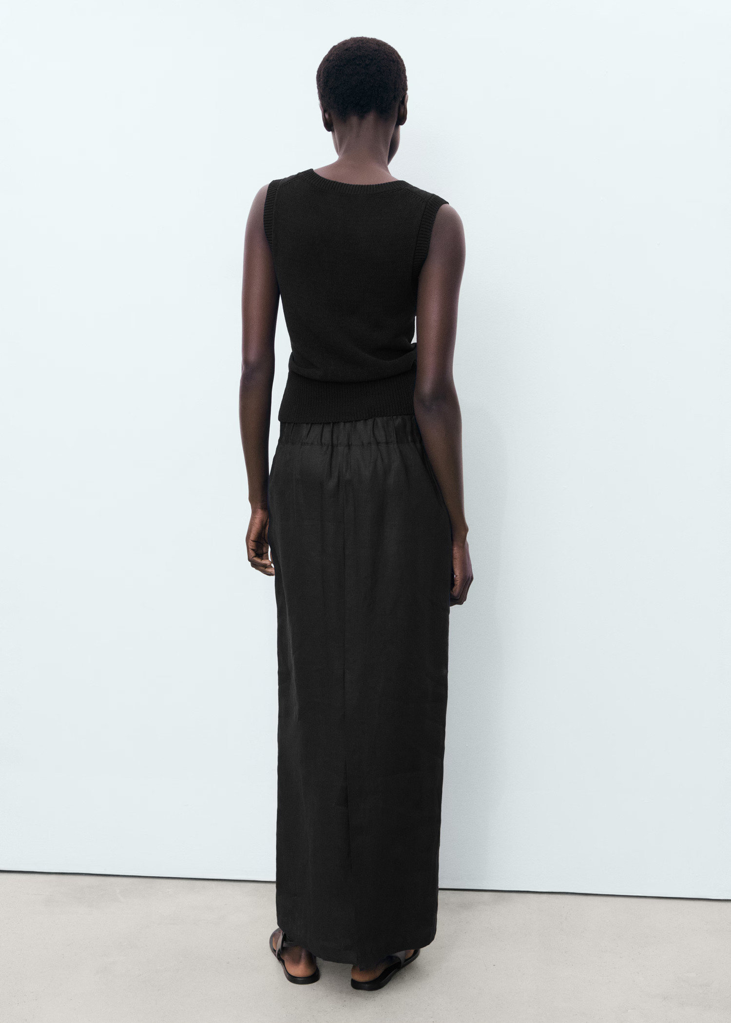 Linen pencil skirt - Women | MANGO United Kingdom | MANGO (UK)