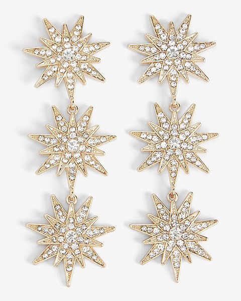 Rhinestone Celestial Star Drop Earrings | Express
